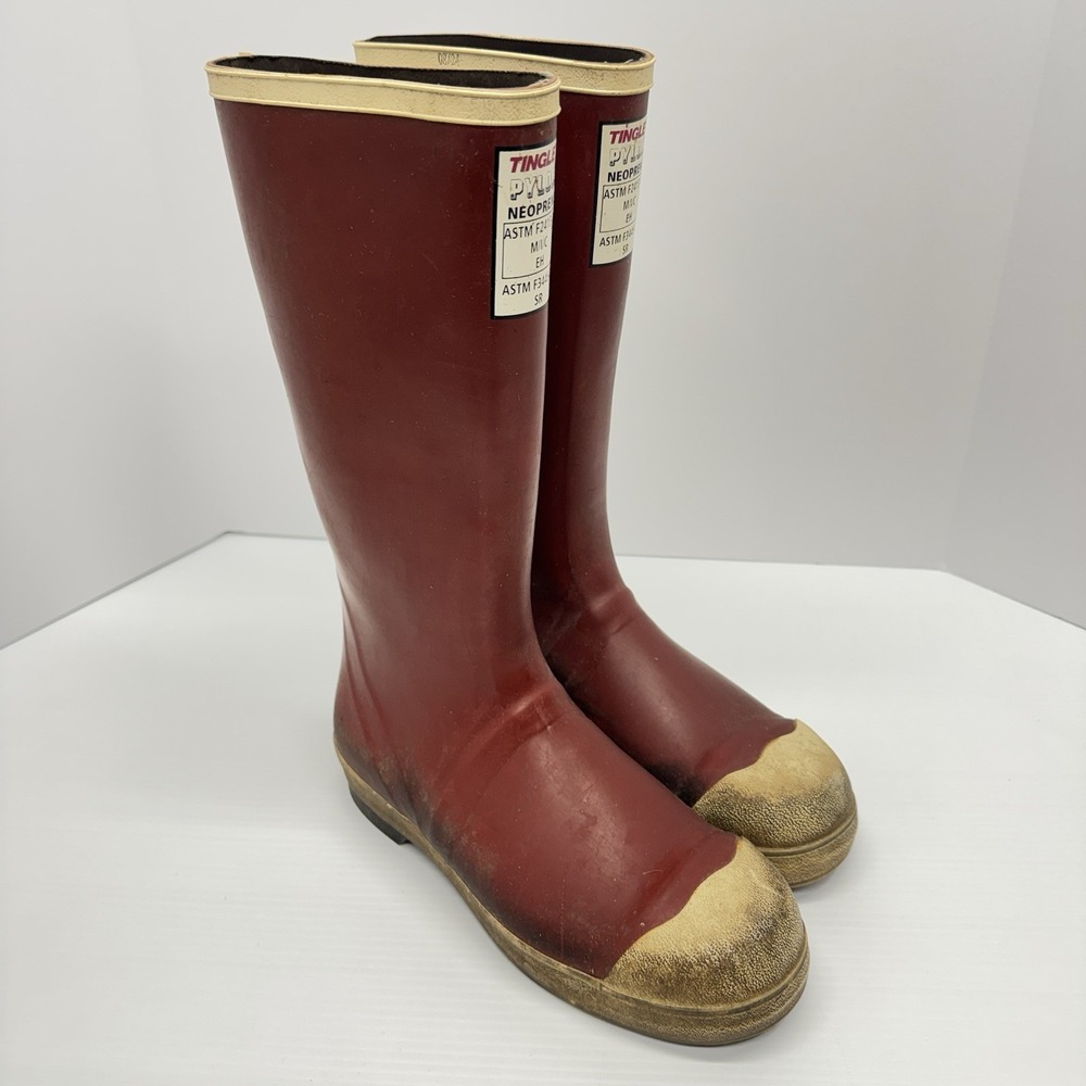 Tingley Pylon Neoprene Steel Toe Boots 16 Inch Industrial Work Men's Size 10 Red